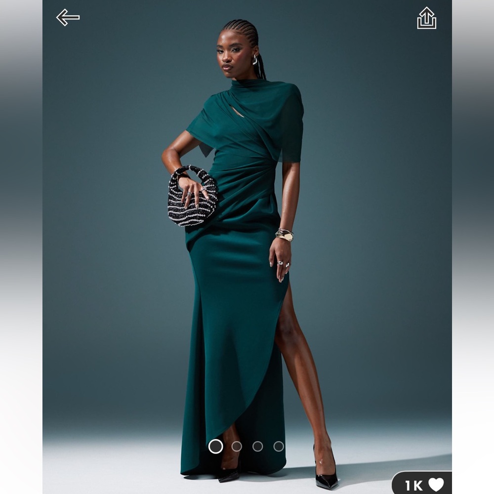 Asos Green Evening Maxi Dress
